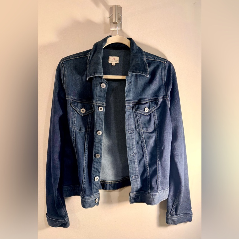 AG Adriano Goldschmied Classic Women’s Jean Jacket, Medium/Dark Wash, Size Large